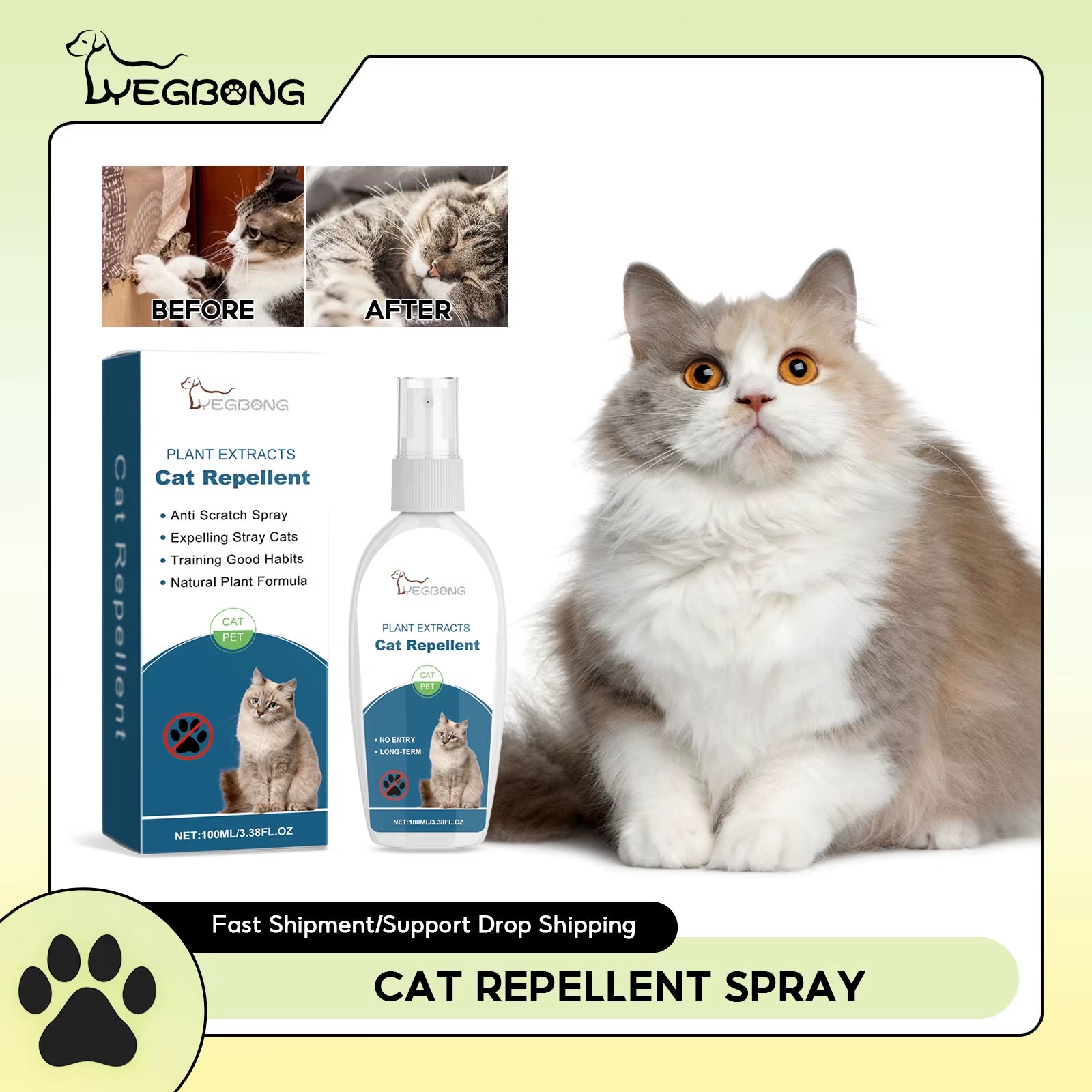 Cat Repellent Spray anti Scratch Prevent Biting Scratching Stop Sofa Chew Gnaw Corrector Furniture Protect Pet Training Liquid