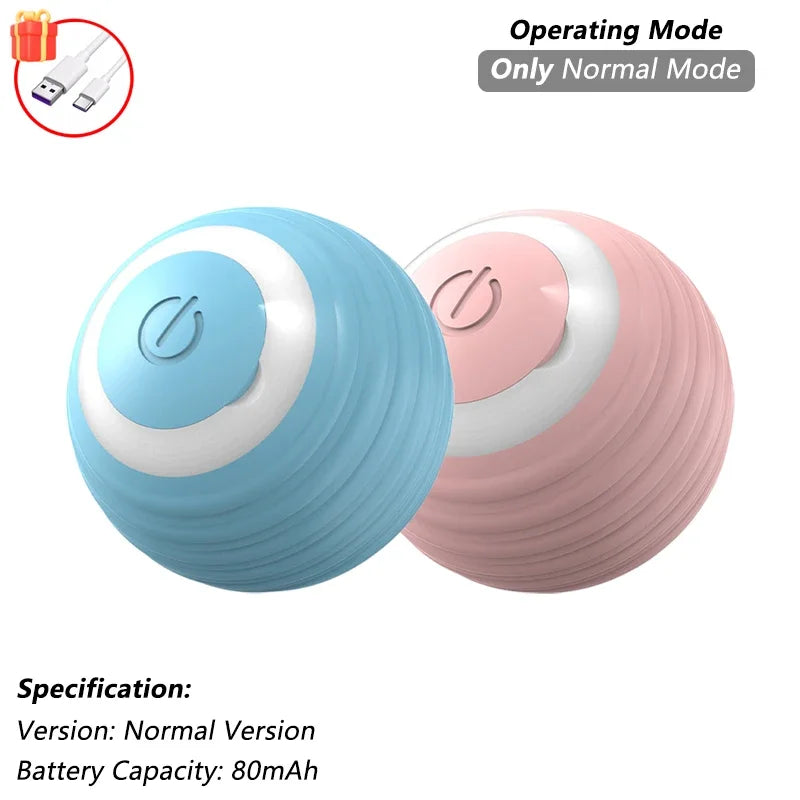 Interactive Rechargeable Rolling Ball Toy for Dogs and Cats - Smart Electric Pet Toy with Faux Tail for Training and Fun!