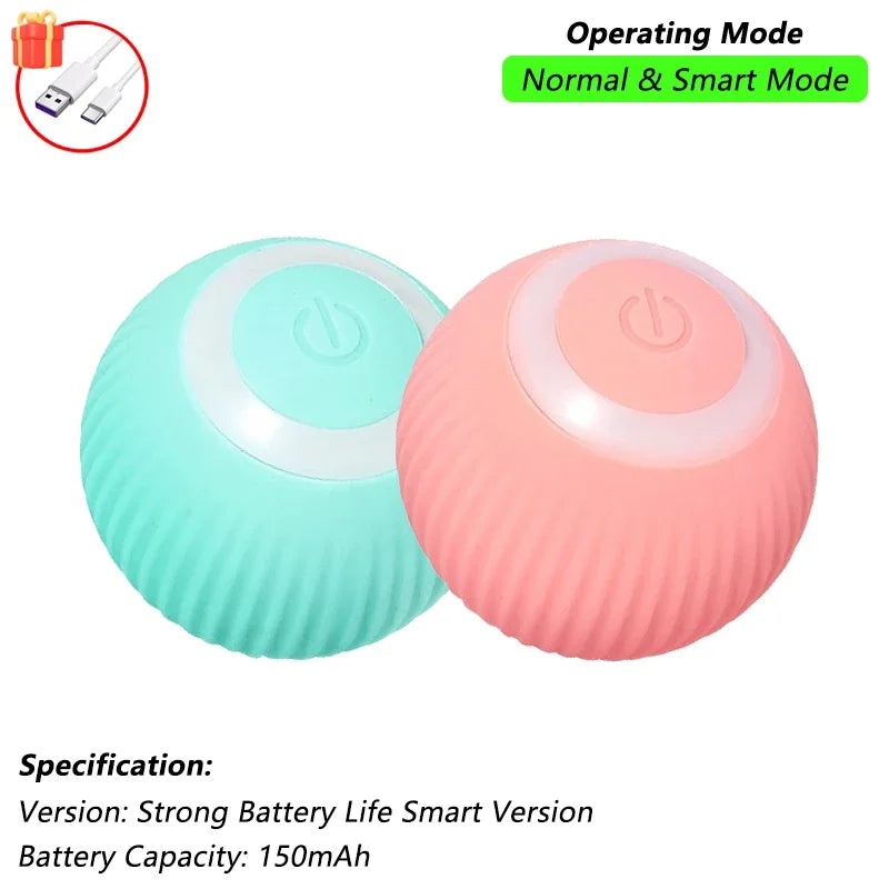 Interactive Rechargeable Rolling Ball Toy for Dogs and Cats - Smart Electric Pet Toy with Faux Tail for Training and Fun!