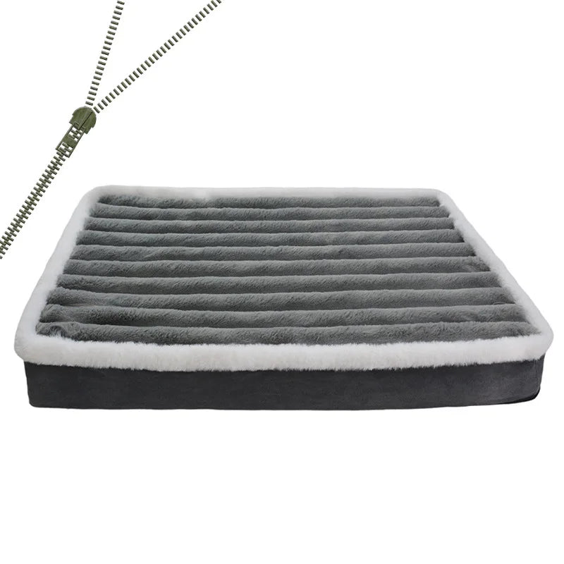 Cozy Zippered Dog Bed Mat & Removable Cat Nest - Washable Cushion for Small to Medium Pets