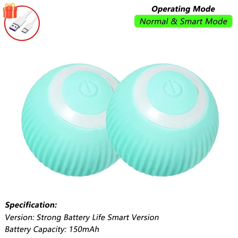 Interactive Rechargeable Rolling Ball Toy for Dogs and Cats - Smart Electric Pet Toy with Faux Tail for Training and Fun!