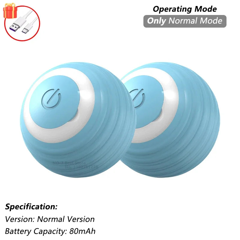 Interactive Rechargeable Rolling Ball Toy for Dogs and Cats - Smart Electric Pet Toy with Faux Tail for Training and Fun!