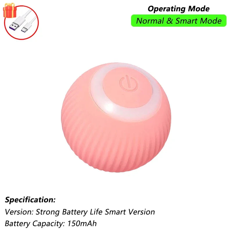 Interactive Rechargeable Rolling Ball Toy for Dogs and Cats - Smart Electric Pet Toy with Faux Tail for Training and Fun!