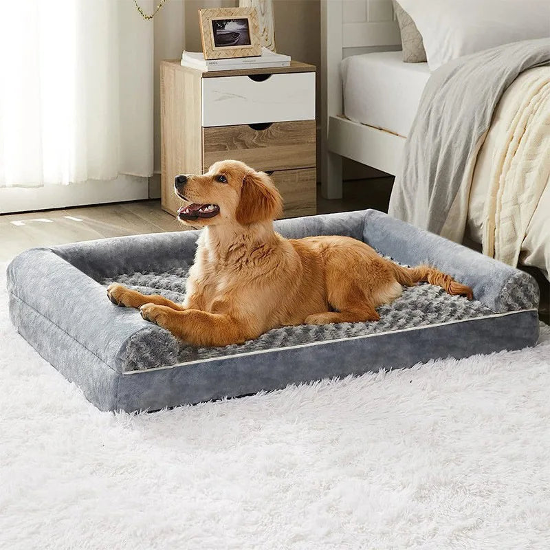 Luxurious Orthopedic Foam Pet Dog Bed Sofa - Removable Washable Cover for All Sizes - Perfect for Extra Large, Medium, and Small Dogs