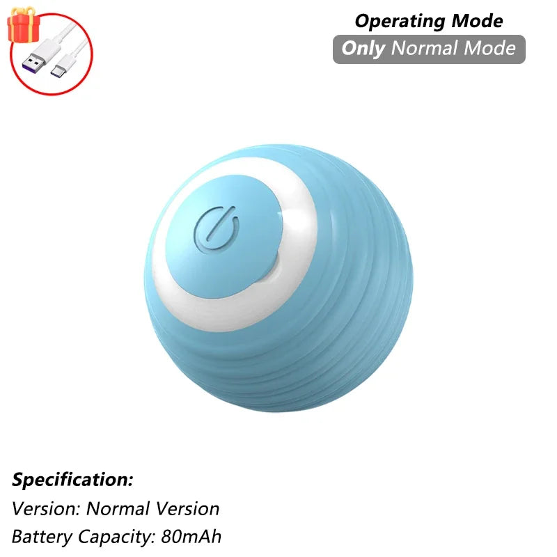 Interactive Rechargeable Rolling Ball Toy for Dogs and Cats - Smart Electric Pet Toy with Faux Tail for Training and Fun!