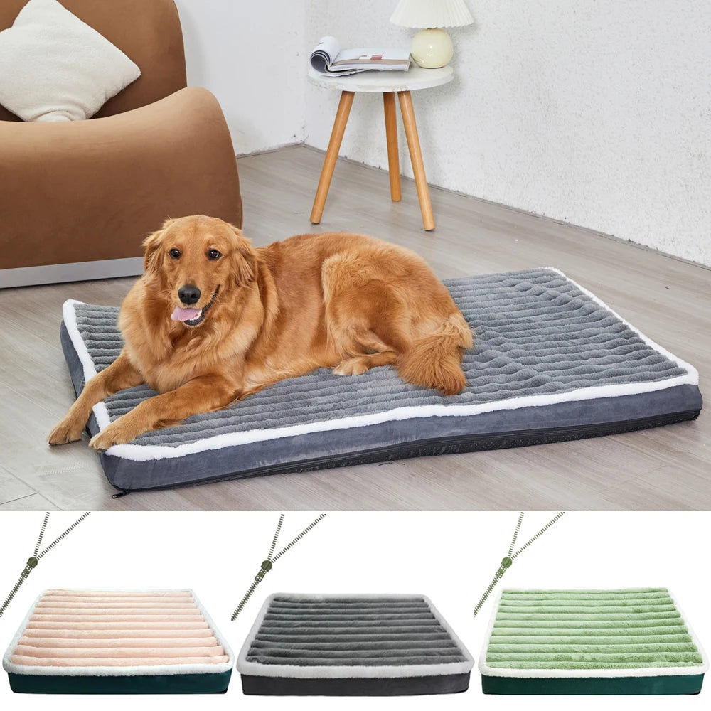 Cozy Zippered Dog Bed Mat & Removable Cat Nest - Washable Cushion for Small to Medium Pets