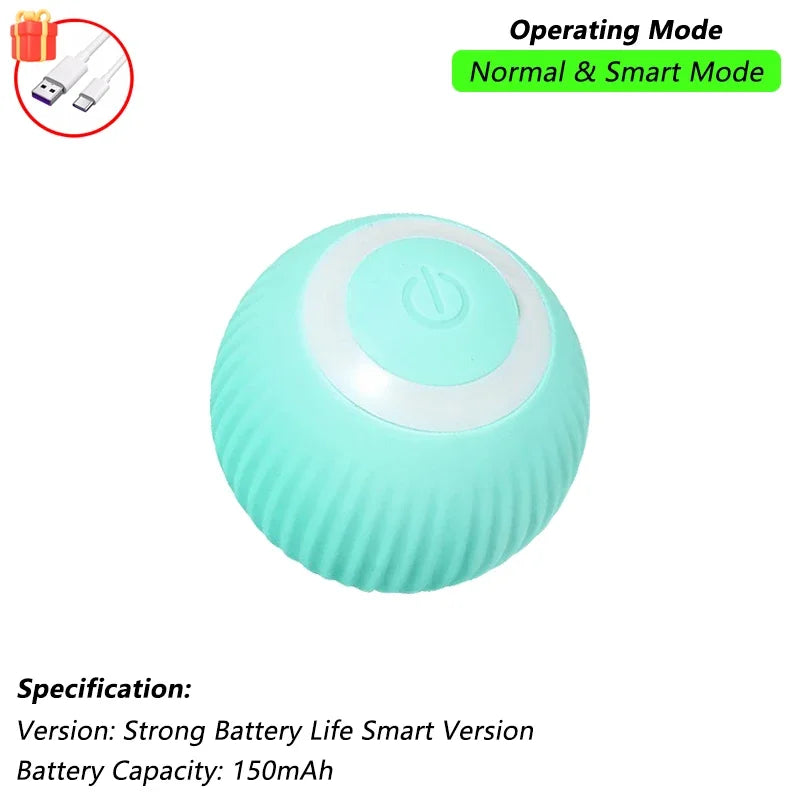 Interactive Rechargeable Rolling Ball Toy for Dogs and Cats - Smart Electric Pet Toy with Faux Tail for Training and Fun!