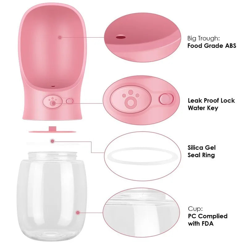 350ML 480ML 550ML Portable Pet Dog Water Bottle Travel Puppy Cat Drink Bowl Outdoor outside Pet Feeder Dispensador Agua Perro