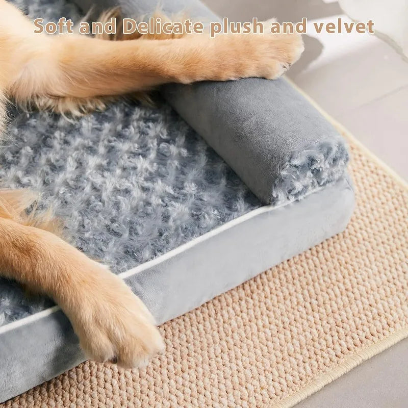 Luxurious Orthopedic Foam Pet Dog Bed Sofa - Removable Washable Cover for All Sizes - Perfect for Extra Large, Medium, and Small Dogs