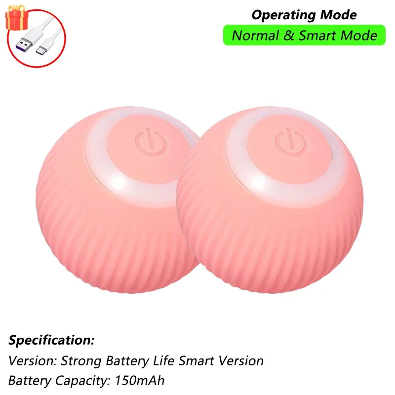 Interactive Rechargeable Rolling Ball Toy for Dogs and Cats - Smart Electric Pet Toy with Faux Tail for Training and Fun!
