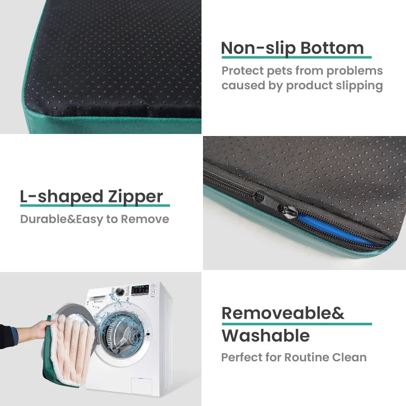 Cozy Zippered Dog Bed Mat & Removable Cat Nest - Washable Cushion for Small to Medium Pets