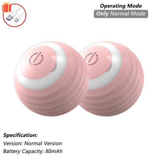 Interactive Rechargeable Rolling Ball Toy for Dogs and Cats - Smart Electric Pet Toy with Faux Tail for Training and Fun!